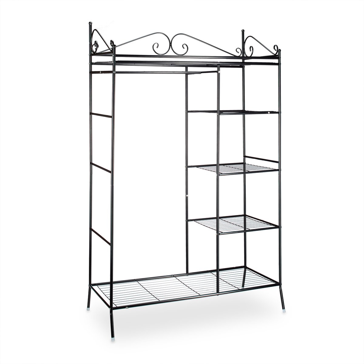kledingkast COUNTRY - metaal - stof - 172 x 105 x 45 cm - garderobekast - zwart - Afbeelding 17