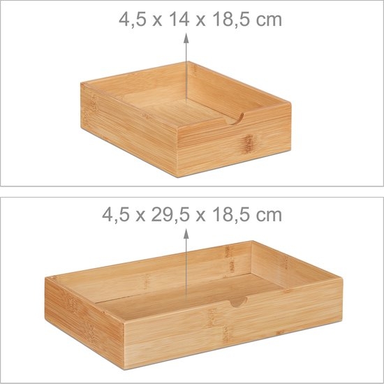 bureau organizer - met 3 lades - bamboe - MDF - 14 x 33 x 21 cm - Afbeelding 3