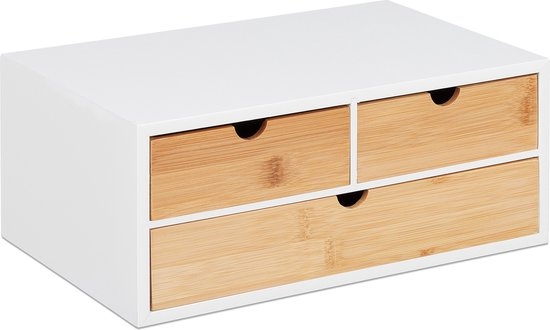 bureau organizer - met 3 lades - bamboe - MDF - 14 x 33 x 21 cm - Afbeelding 7