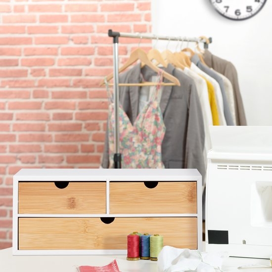 bureau organizer - met 3 lades - bamboe - MDF - 14 x 33 x 21 cm - Afbeelding 8