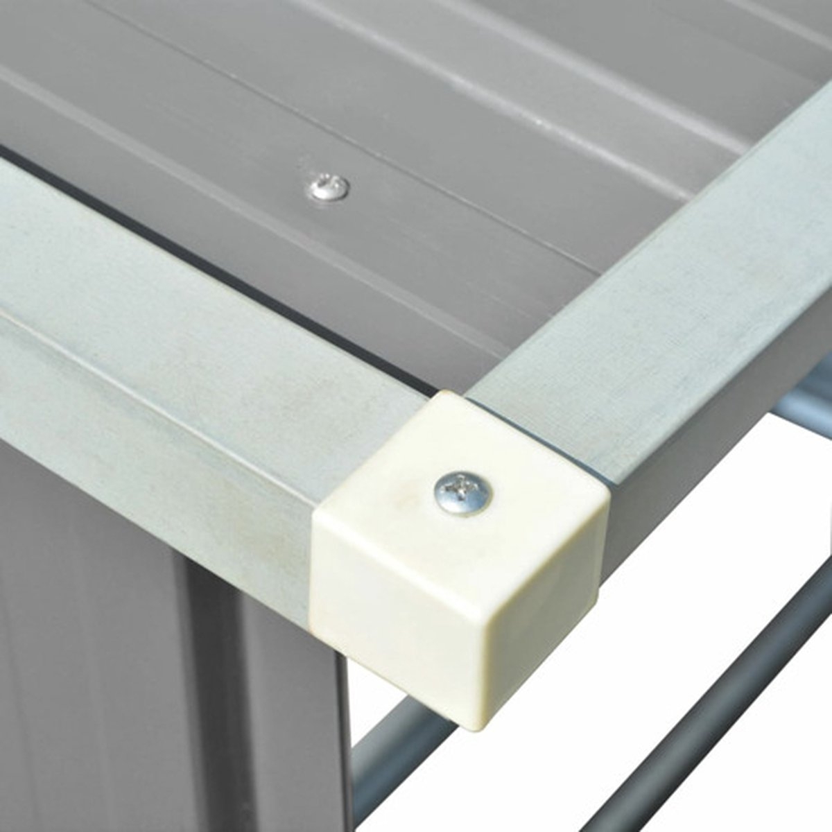 Houthok - openhaardhout berging - haardhoutschuur - 163x83x154 cm - gegalvaniseerd staal - grijs - Afbeelding 8
