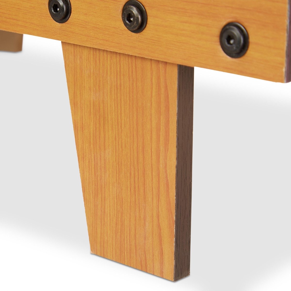 tafelvoetbal - voetbaltafel - compact model - 69x37 cm - groen met bruin - Afbeelding 2
