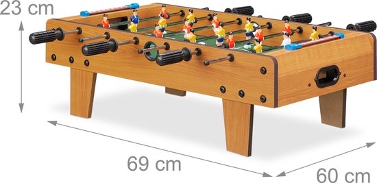 tafelvoetbal - voetbaltafel - compact model - 69x37 cm - groen met bruin - Afbeelding 4