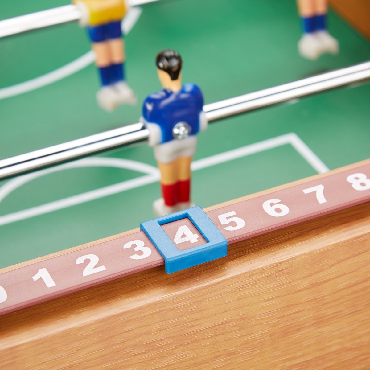 tafelvoetbal - voetbaltafel - compact model - 69x37 cm - groen met bruin - Afbeelding 5