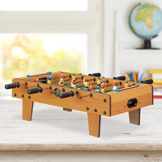 tafelvoetbal - voetbaltafel - compact model - 69x37 cm - groen met bruin - Afbeelding 6