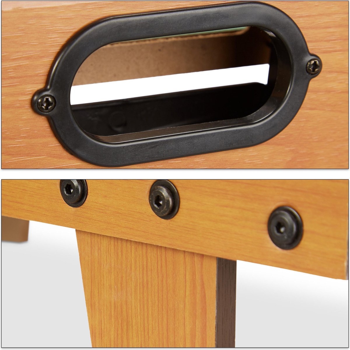 tafelvoetbal - voetbaltafel - compact model - 69x37 cm - groen met bruin - Afbeelding 7