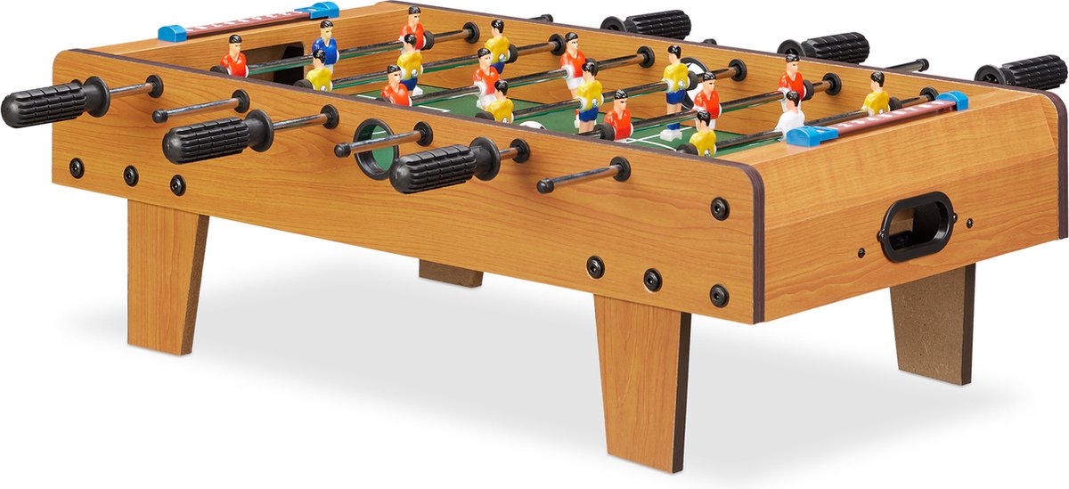 tafelvoetbal - voetbaltafel - compact model - 69x37 cm - groen met bruin - Afbeelding 8