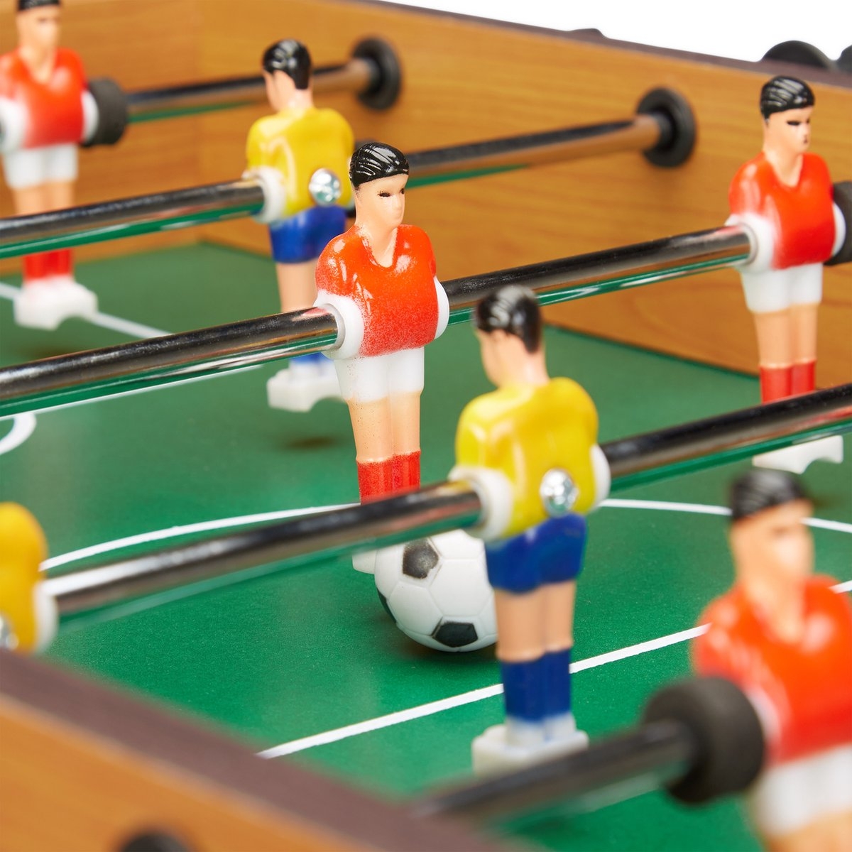 tafelvoetbal - voetbaltafel - compact model - 69x37 cm - groen met bruin - Afbeelding 10
