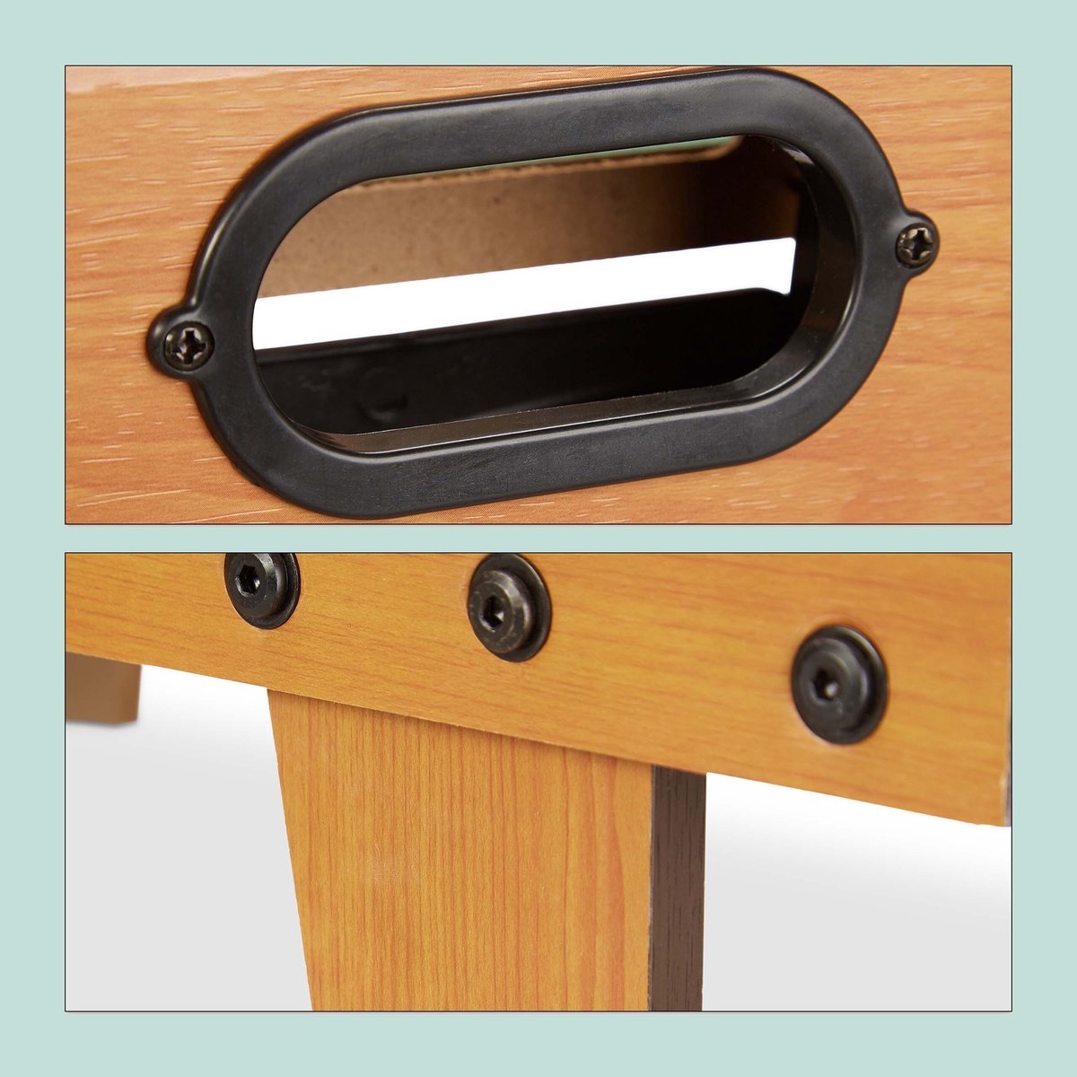 tafelvoetbal - voetbaltafel - compact model - 69x37 cm - groen met bruin - Afbeelding 15