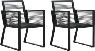 Set van 2 Tuinstoelen - PVC-rattan - zwart - modern design