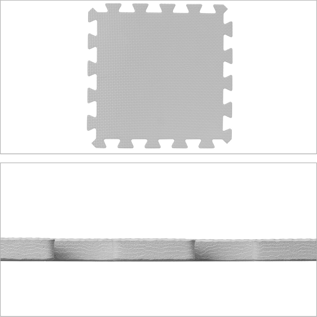 speelmat - 25-delig - foam 0,77 m² - met rand - puzzelmat baby - kruipmat - grijs-wit - Afbeelding 3