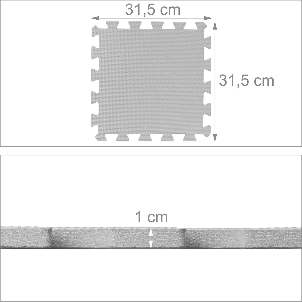speelmat - 25-delig - foam 0,77 m² - met rand - puzzelmat baby - kruipmat - grijs-wit - Afbeelding 10