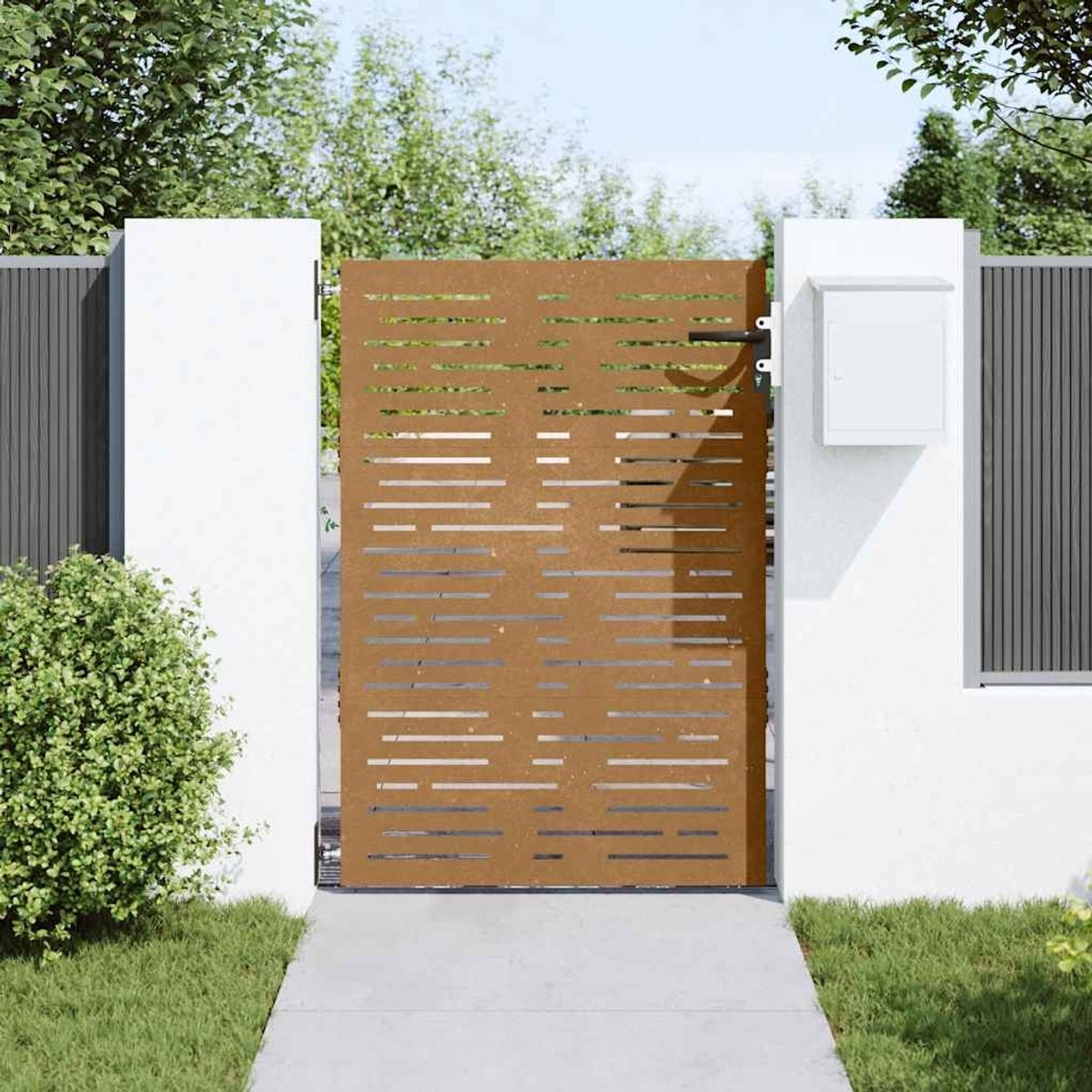 Stalen poort / tuindeur - 150 cm hoog - 85 cm breed - 150x85 cm - cortenstaal - Afbeelding 5