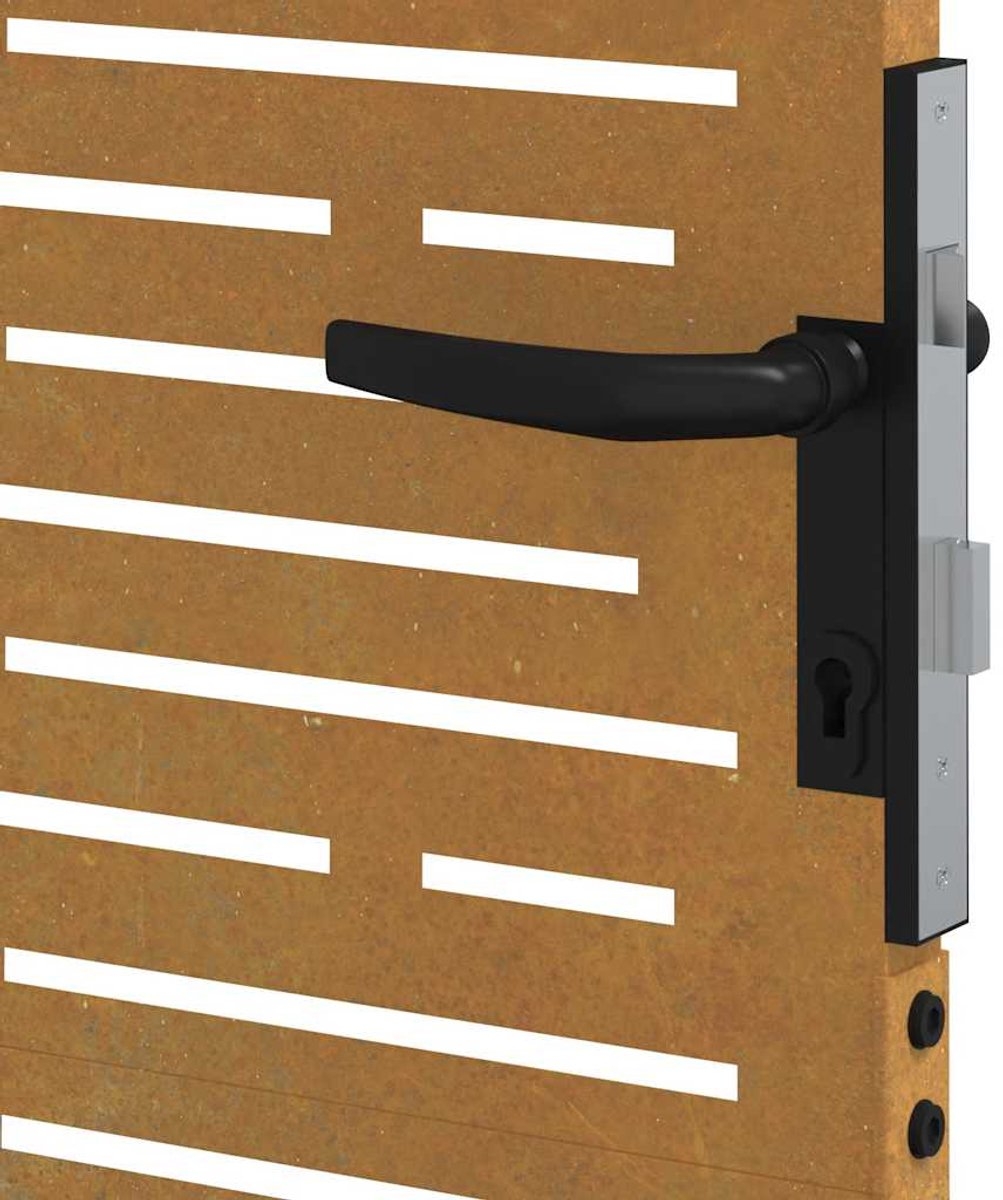 Stalen poort / tuindeur - 150 cm hoog - 85 cm breed - 150x85 cm - cortenstaal - Afbeelding 7