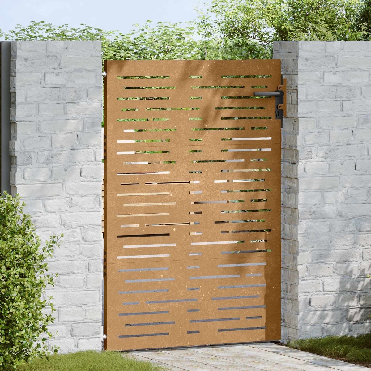 Stalen poort / tuindeur - 150 cm hoog - 85 cm breed - 150x85 cm - cortenstaal - Afbeelding 13