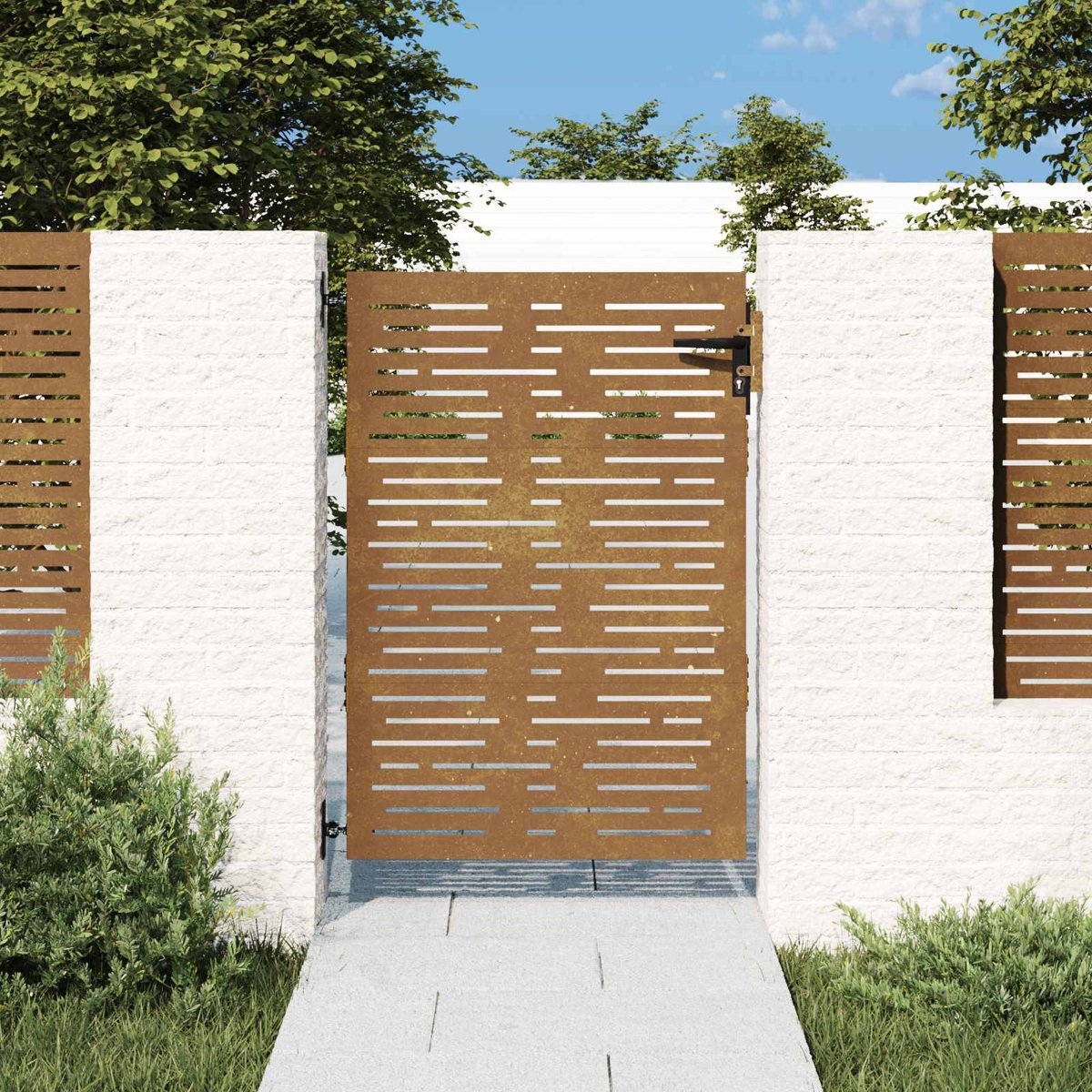 Stalen poort / tuindeur - 150 cm hoog - 85 cm breed - 150x85 cm - cortenstaal - Afbeelding 14