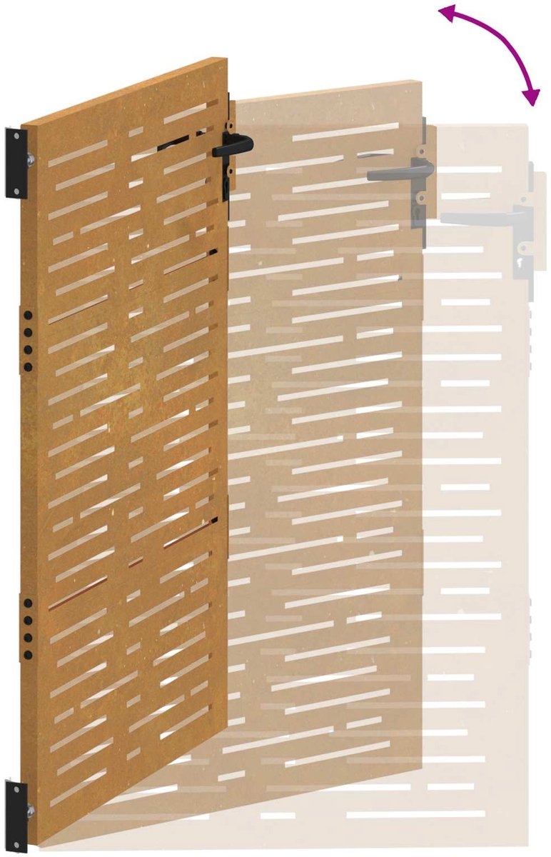 Stalen poort / tuindeur - 150 cm hoog - 85 cm breed - 150x85 cm - cortenstaal - Afbeelding 19