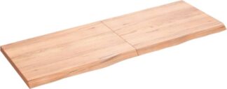 Wandplank - muurplank - 140 cm lengte - 140x50x(2-4)cm - massief eikenhout - lichtbruin