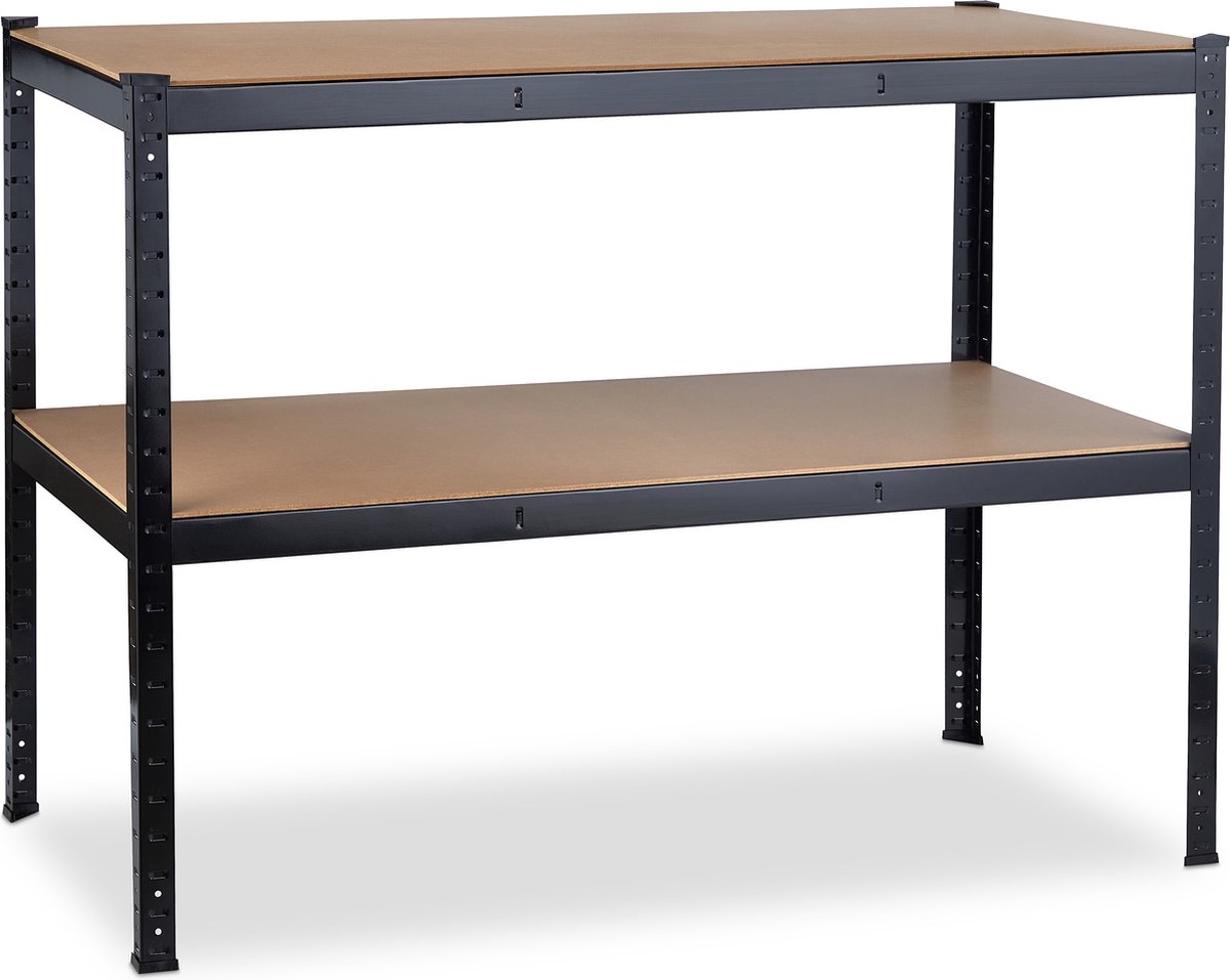 werktafel - werkblad 120x60 cm - 2 etages - verstelbaar - tot 150 kg - garage - 90x120x60 cm