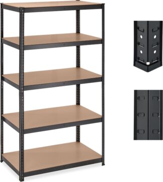 Stellingkast XL - 180x100x60 cm - metaal - maximaal 1250 kg - zwart