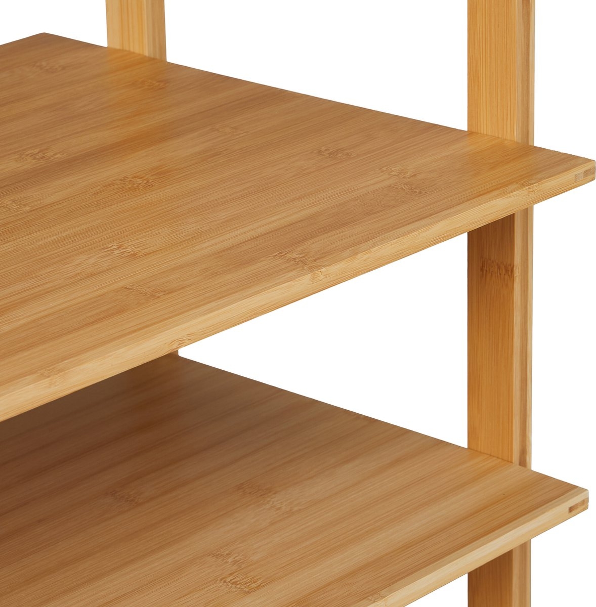 Kledingrek bamboe - 177,5x81x38 cm - 3 planken - 3 haken - slaapkamer - natuur - Afbeelding 6