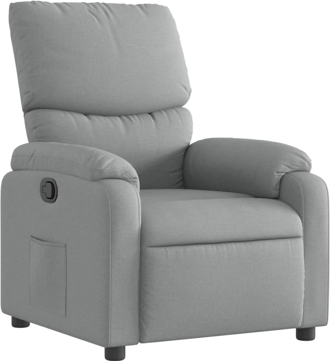 Relaxfauteuil - sta op stoel - verstelbaar - stof - lichtgrijs