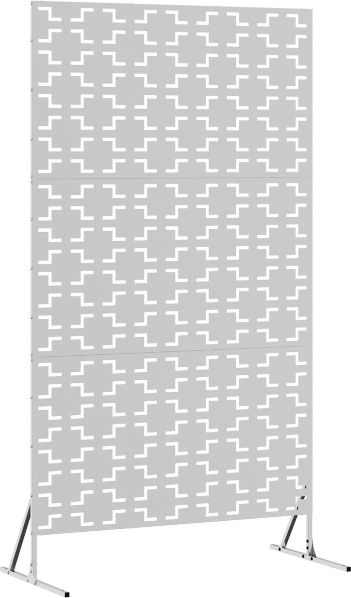 Privacyscherm - tuinafscheiding 180 cm hoog en 100 cm breed - 180x100 cm - galvaniseerd staal - zilver - Afbeelding 3