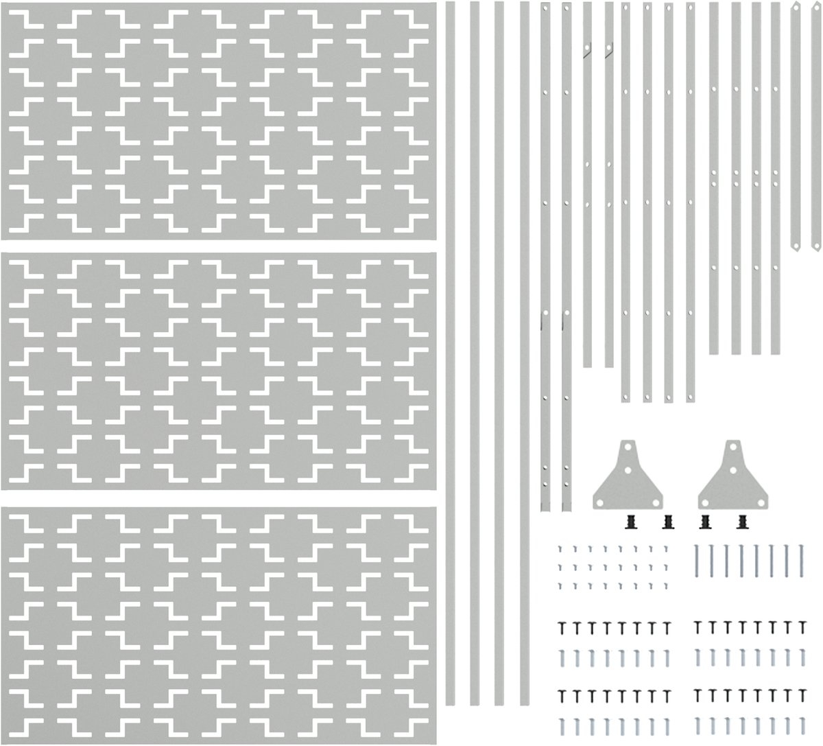 Privacyscherm - tuinafscheiding 180 cm hoog en 100 cm breed - 180x100 cm - galvaniseerd staal - zilver - Afbeelding 5