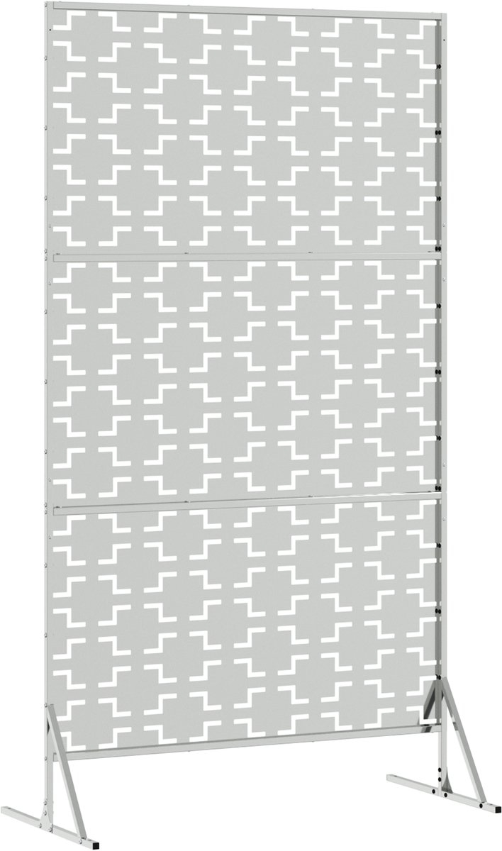 Privacyscherm - tuinafscheiding 180 cm hoog en 100 cm breed - 180x100 cm - galvaniseerd staal - zilver - Afbeelding 10