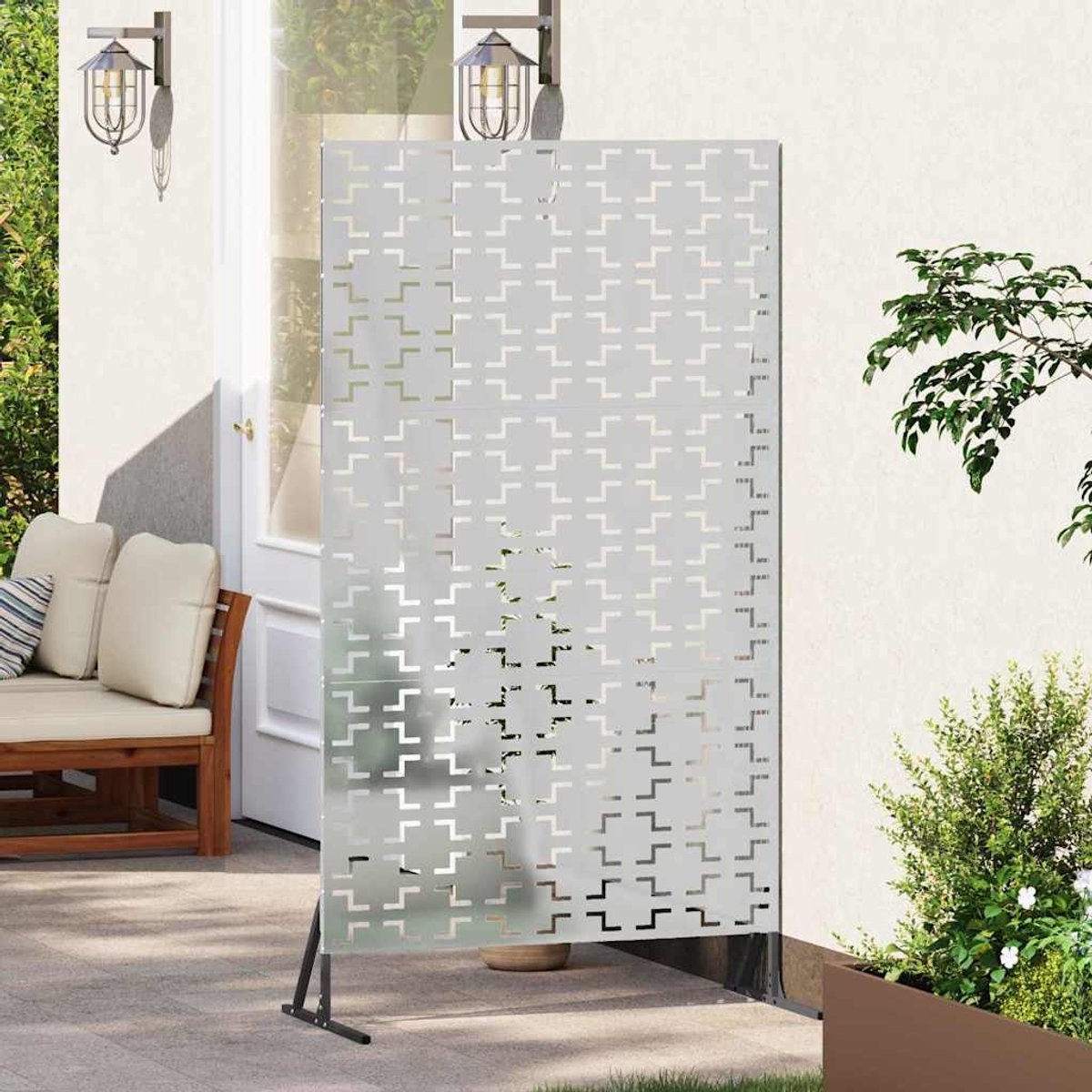 Privacyscherm - tuinafscheiding 180 cm hoog en 100 cm breed - 180x100 cm - galvaniseerd staal - zilver - Afbeelding 16