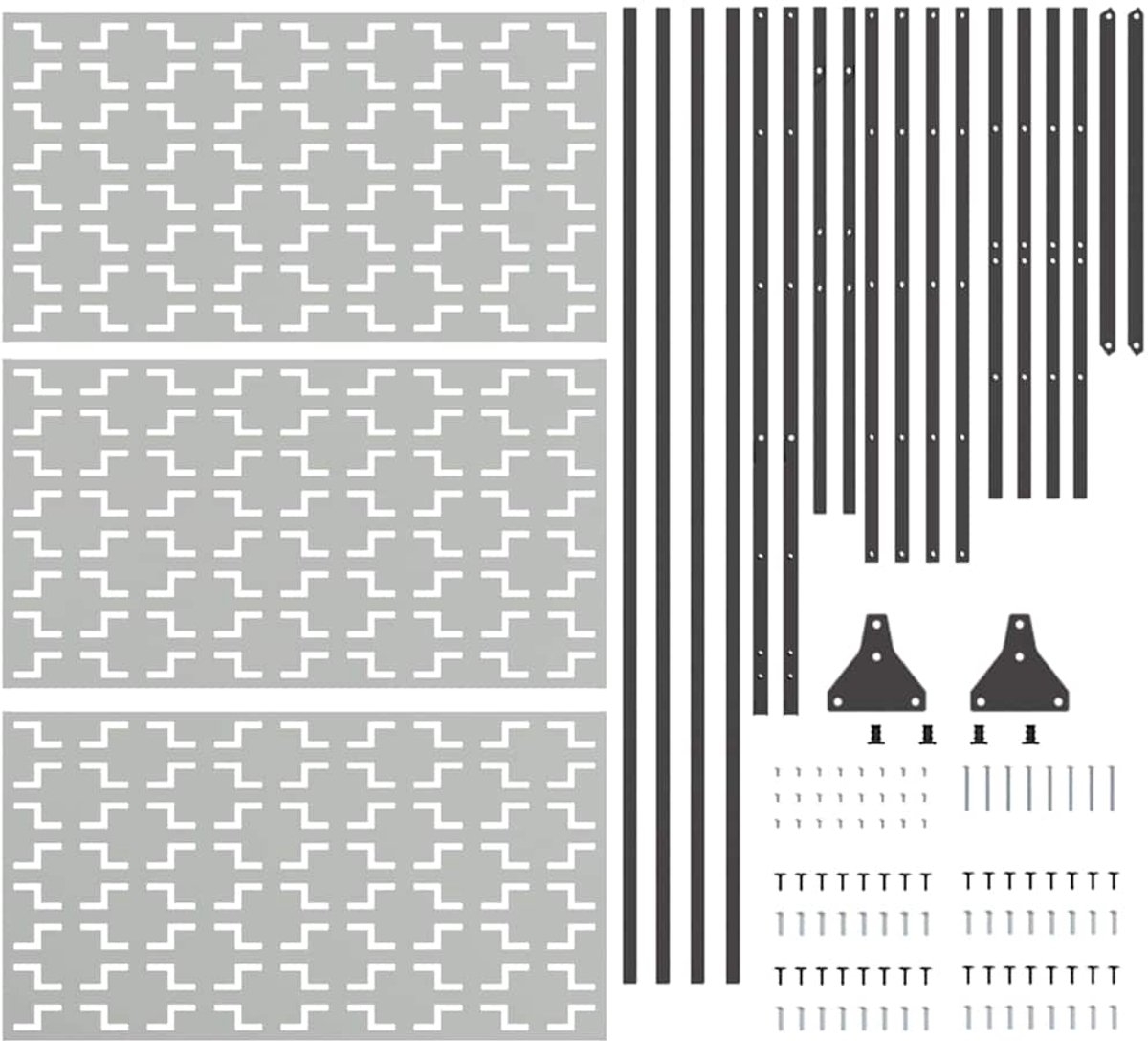 Privacyscherm - tuinafscheiding 180 cm hoog en 100 cm breed - 180x100 cm - galvaniseerd staal - zilver - Afbeelding 17
