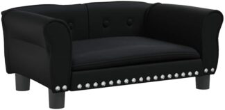 Luxe hondenmand - hondenbench - hondenbed - 70x45x30 - cm - zacht kunstleer - zwart