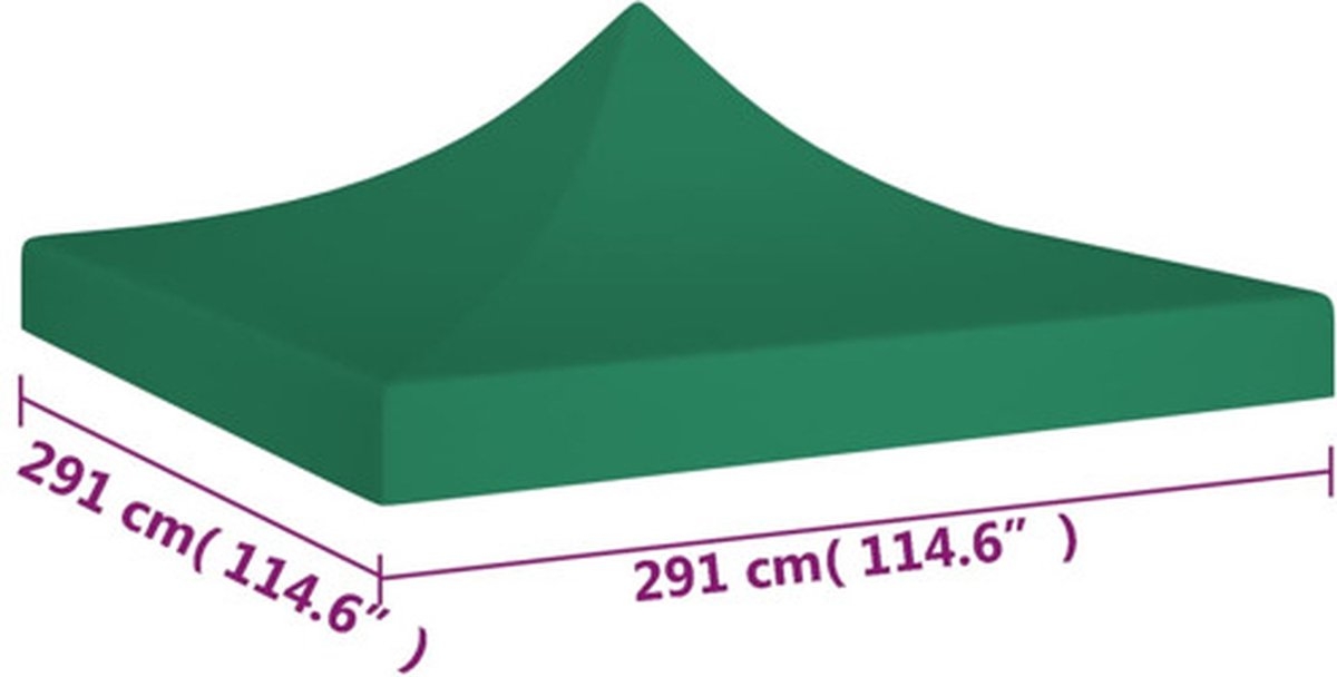 Vervangingsdak voor partytent - partytentdak - voor 3x3 meter - groen - Afbeelding 6