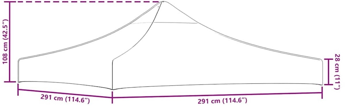 Vervangingsdak voor partytent - partytentdak - voor 3x3 meter - groen - Afbeelding 12