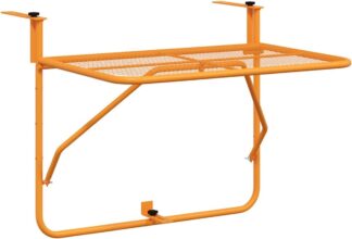 Balkontafel - 60x40 cm - retro - staal - geel / oranje
