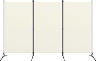 Kamerscherm - 3 panelen - 260x180 - cm - stof - wit