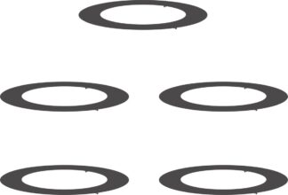set van 5 boomringen - borderrand boom - plantenbak boom - diameter 90 cm / binnendiameter 60 cm - zwart - metaal