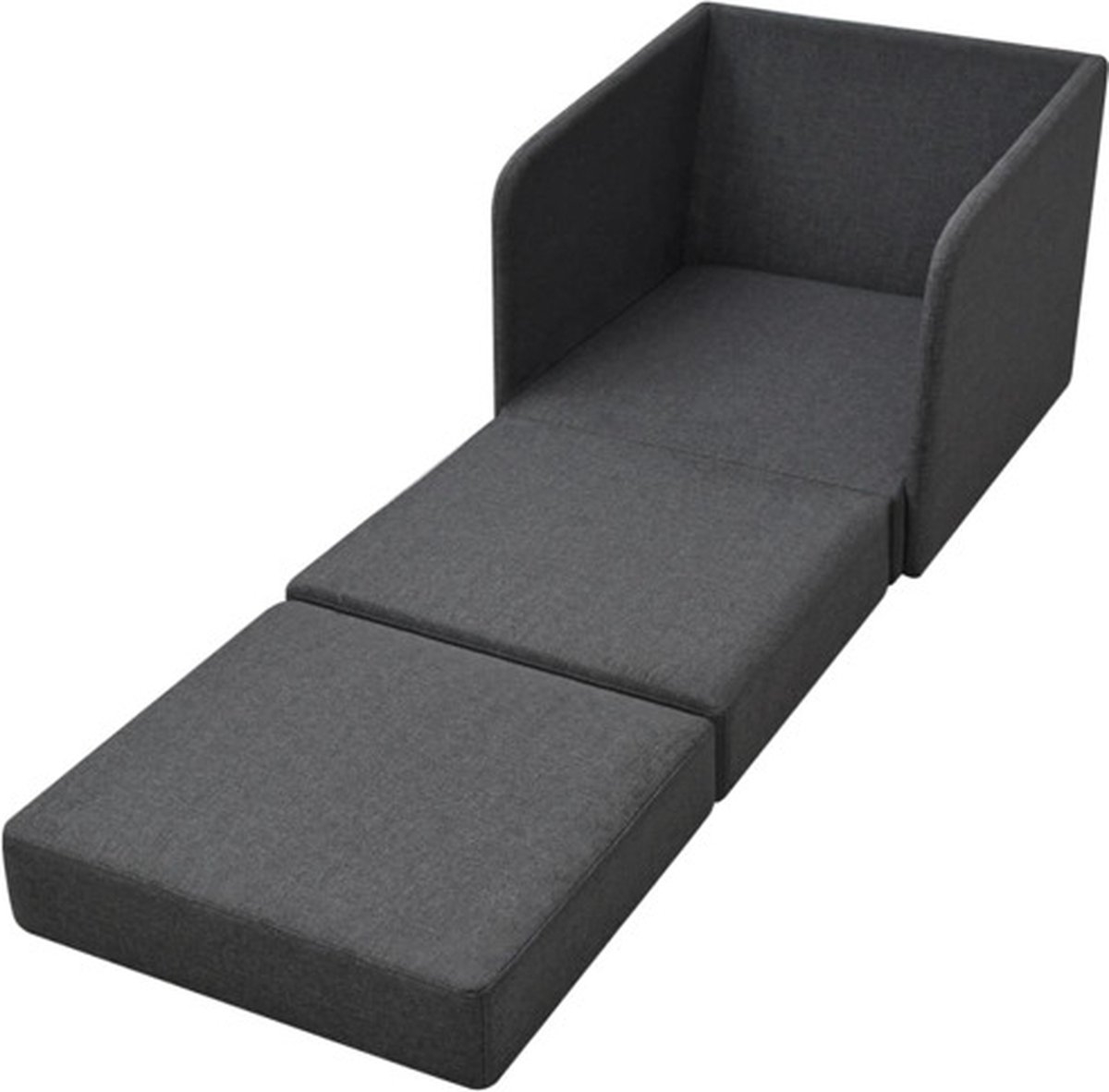 Stoel en slaapstoel - slaapbank - lengte 170 cm - uitklapbaar - stof - donkergrijs - Afbeelding 6