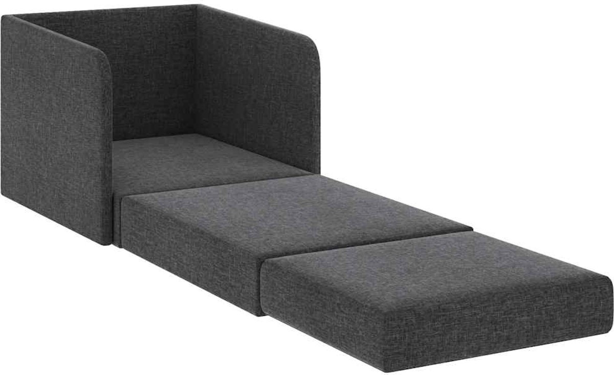 Stoel en slaapstoel - slaapbank - lengte 170 cm - uitklapbaar - stof - donkergrijs - Afbeelding 10