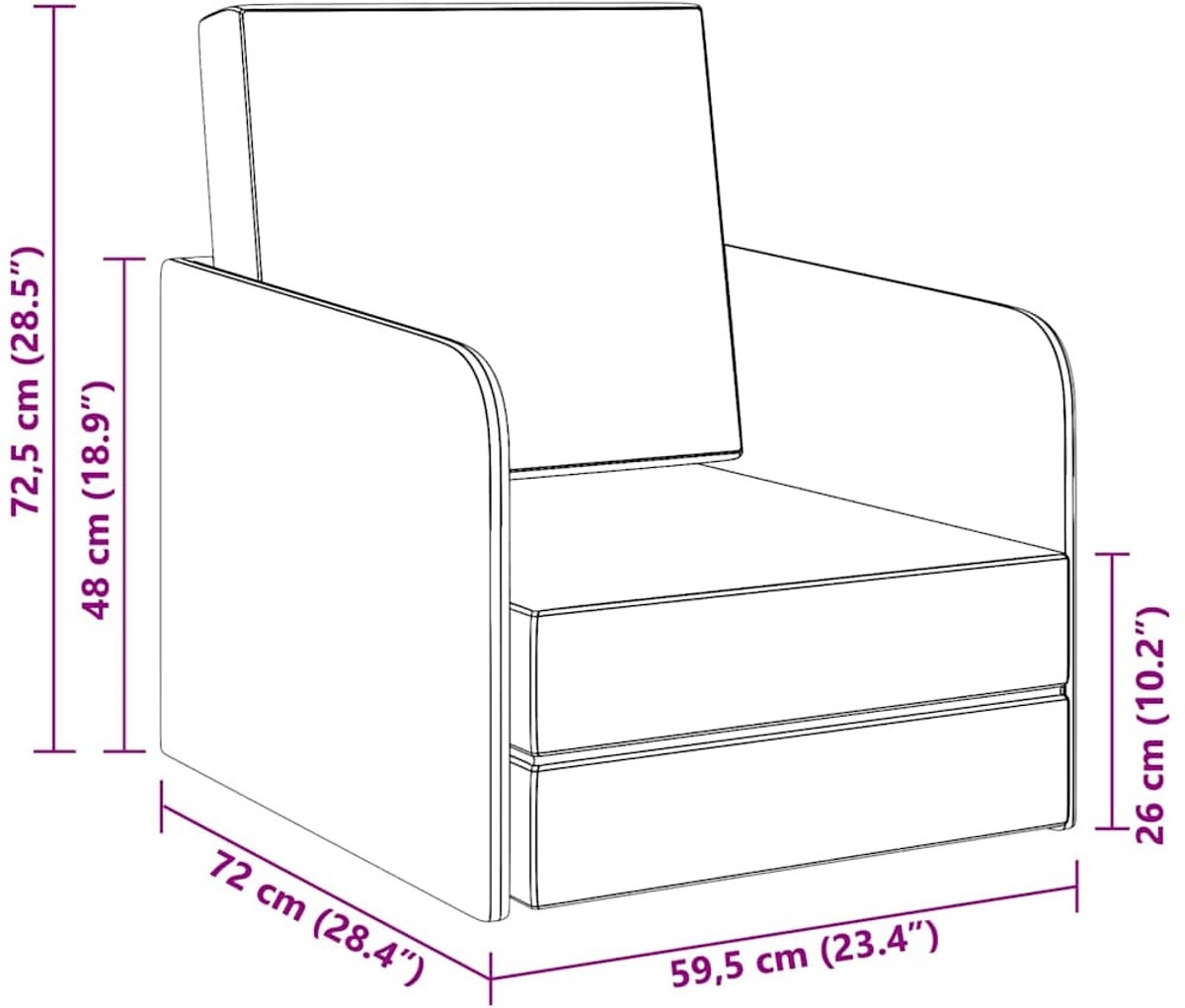 Stoel en slaapstoel - slaapbank - lengte 170 cm - uitklapbaar - stof - donkergrijs - Afbeelding 14