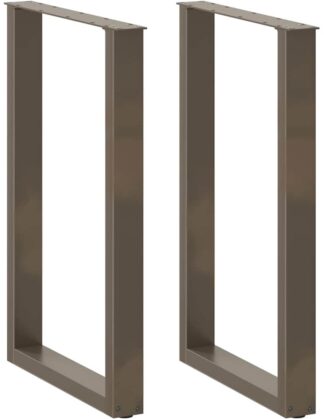 Set van 2 bartafelpoten - tafelpoten - U-vormig - 60x(90-91) cm - staal - naturel