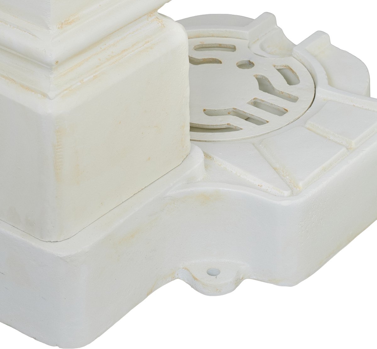 Waterzuil met kraan - hoogte 93 cm - tuinornament met buitenkraan en putje - wit - Afbeelding 8