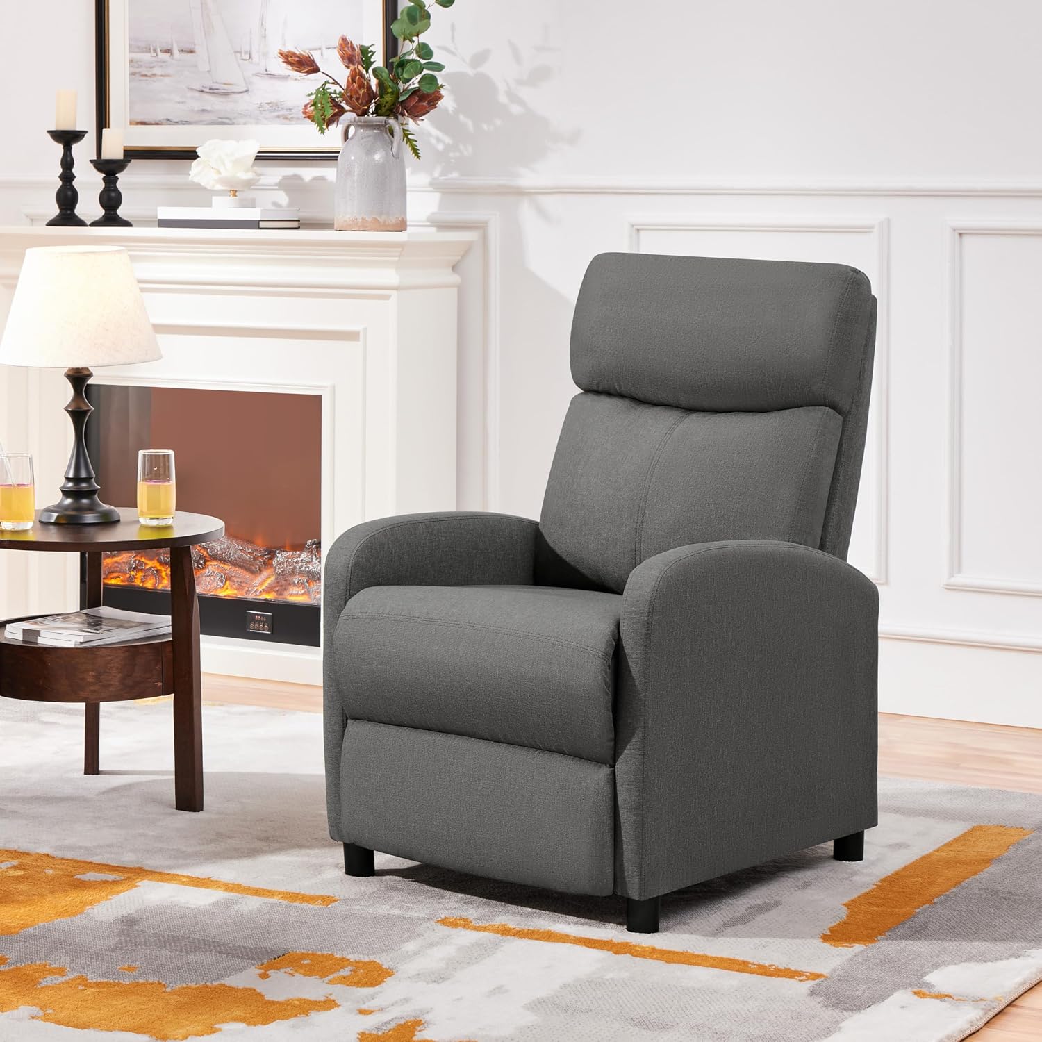 Relaxfauteuil - tv-stoel - met verstelbare voetensteun en rugleuning - grijs - Afbeelding 9